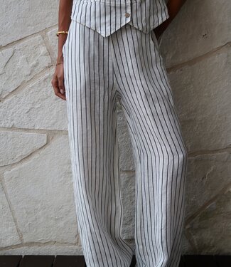 Made in Italy Striped Pant Black 2025