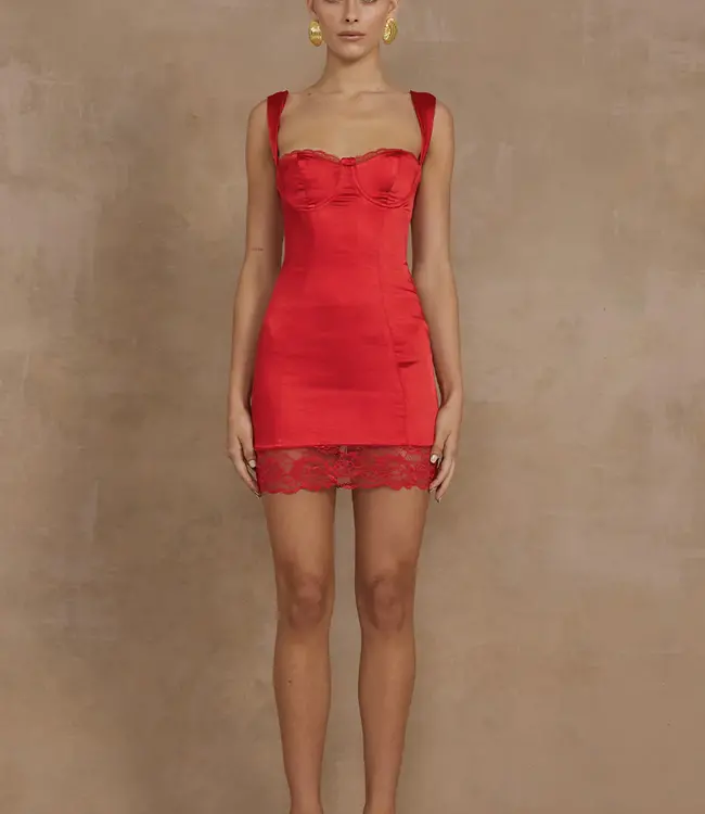 Runaway The Label Claudelle Mini Dress - Red