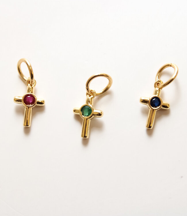 Le Brow Bar Tiny Gemstone Cross