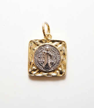 Le Brow Bar Small Square Gold & Silver Charm