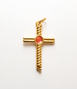 Le Brow Bar Large Red Twist Cross Charm