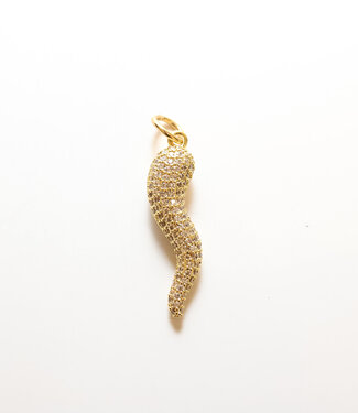 Le Brow Bar Large Cz Horn Charm