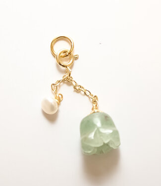 Le Brow Bar Jade Rose and Drop Pearl Charm