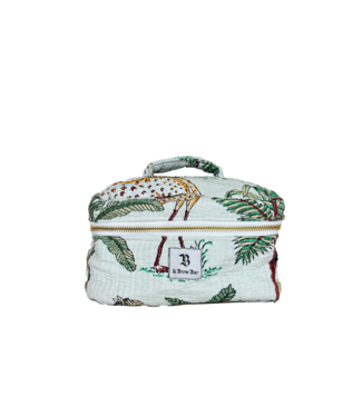 Le Brow Bar Quilted Vanity Case Small Mint Jungle