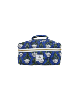 Le Brow Bar Quilted Vanity Case Small Cobalt Floral