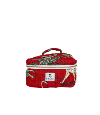 Le Brow Bar Quilted Vanity Case Small Red Jungle