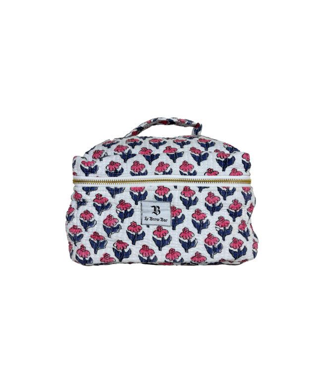 Le Brow Bar Quilted Vanity Case Pink Purple Poppy