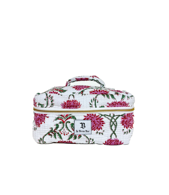 Le Brow Bar Quilted Vanity Case Small Pomegranate