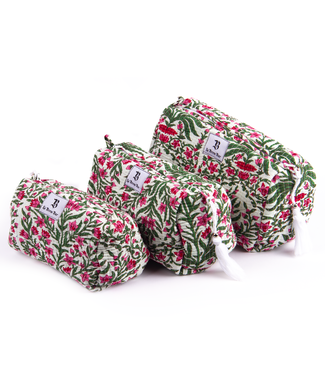 Le Brow Bar Quilted Makeup Bag - Watermelon Floral