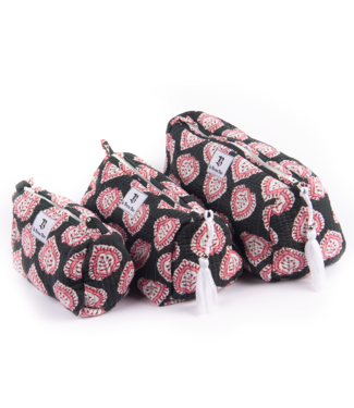 Le Brow Bar Quilted Makeup Bag - Black Icat