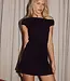 Runaway The Label Talli Asymmetrical Neck Mini Dress - Black