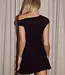 Runaway The Label Talli Asymmetrical Neck Mini Dress - Black