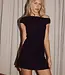 Runaway The Label Talli Asymmetrical Neck Mini Dress - Black