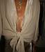 Made in Italy Gold Viscose Wrap Top
