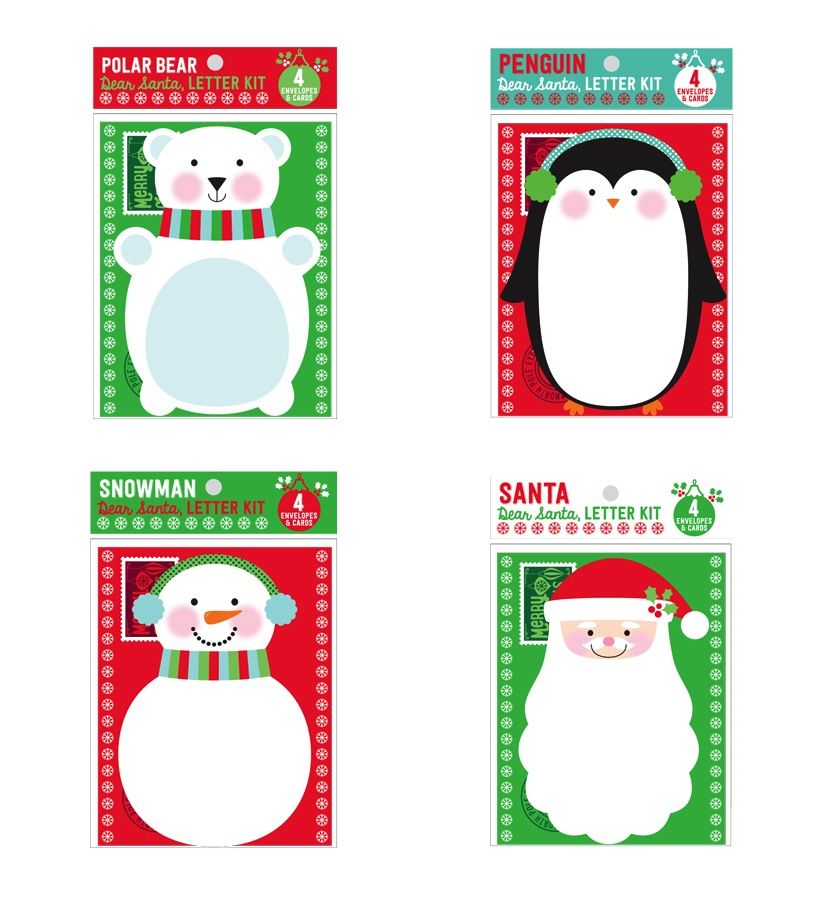 playtime dear santa letter kit set of 4 cards envelopes santa envelopes