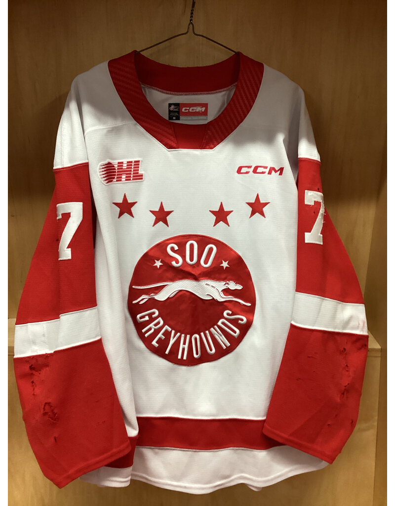 Caeden Carlisle #7 Game Worn White