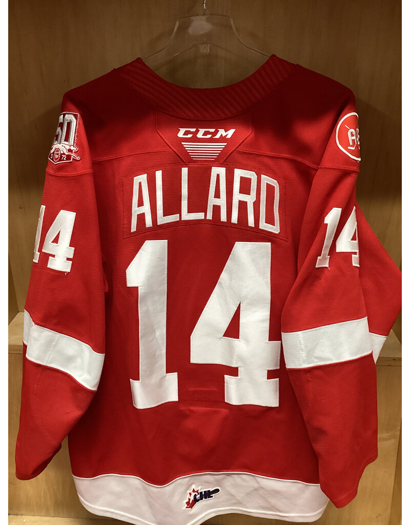 Owen Allard #14 Game Worn 50th Red