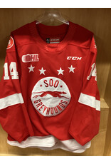 Owen Allard #14 Game Worn 50th Red