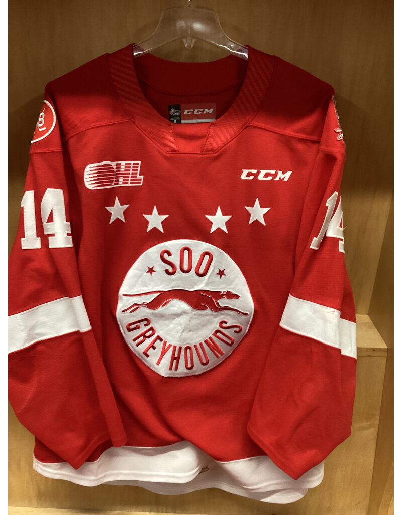 Owen Allard #14 Game Worn 50th Red