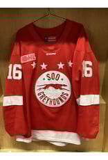 Spencer Evans #16 Game Worn Red