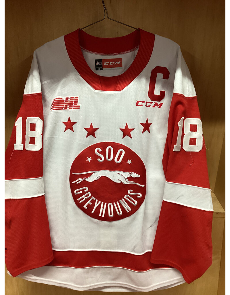 Bryce McConnell-Barker #18 Game Worn White “C”