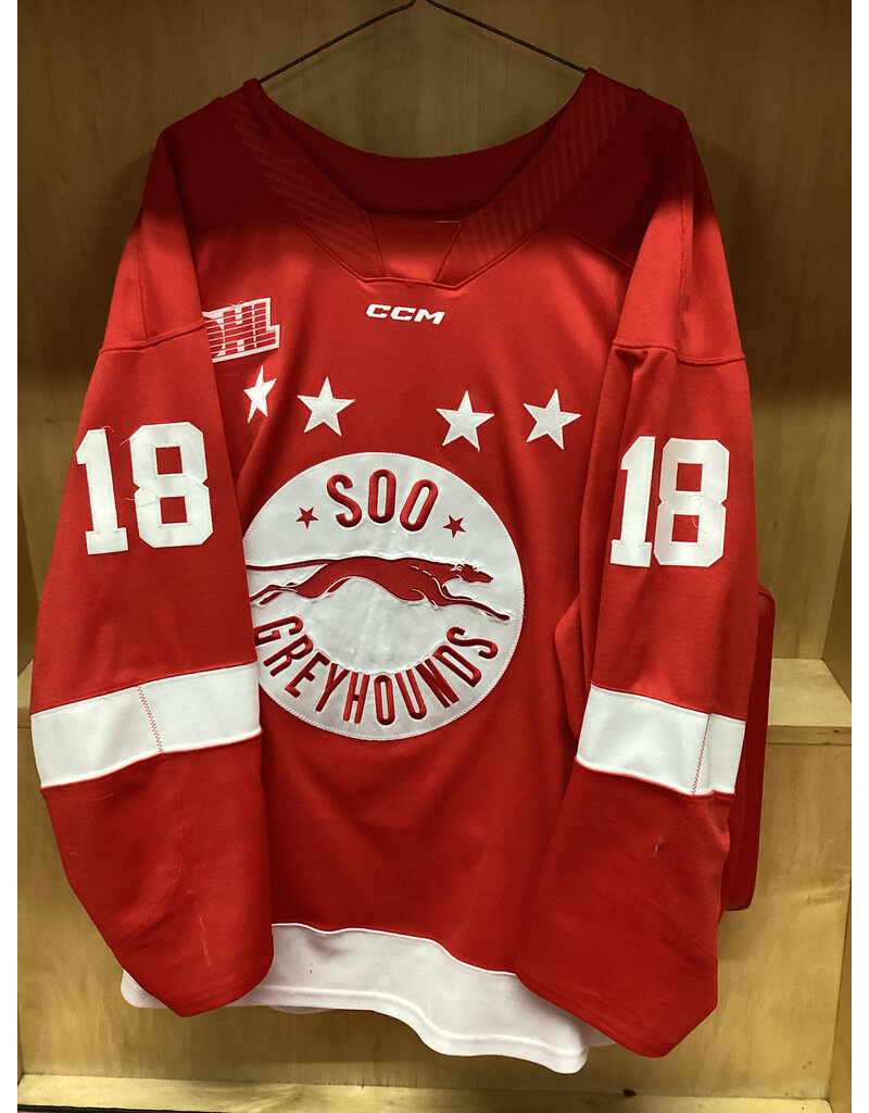 Brayden Velliaris #18 Game Worn Red