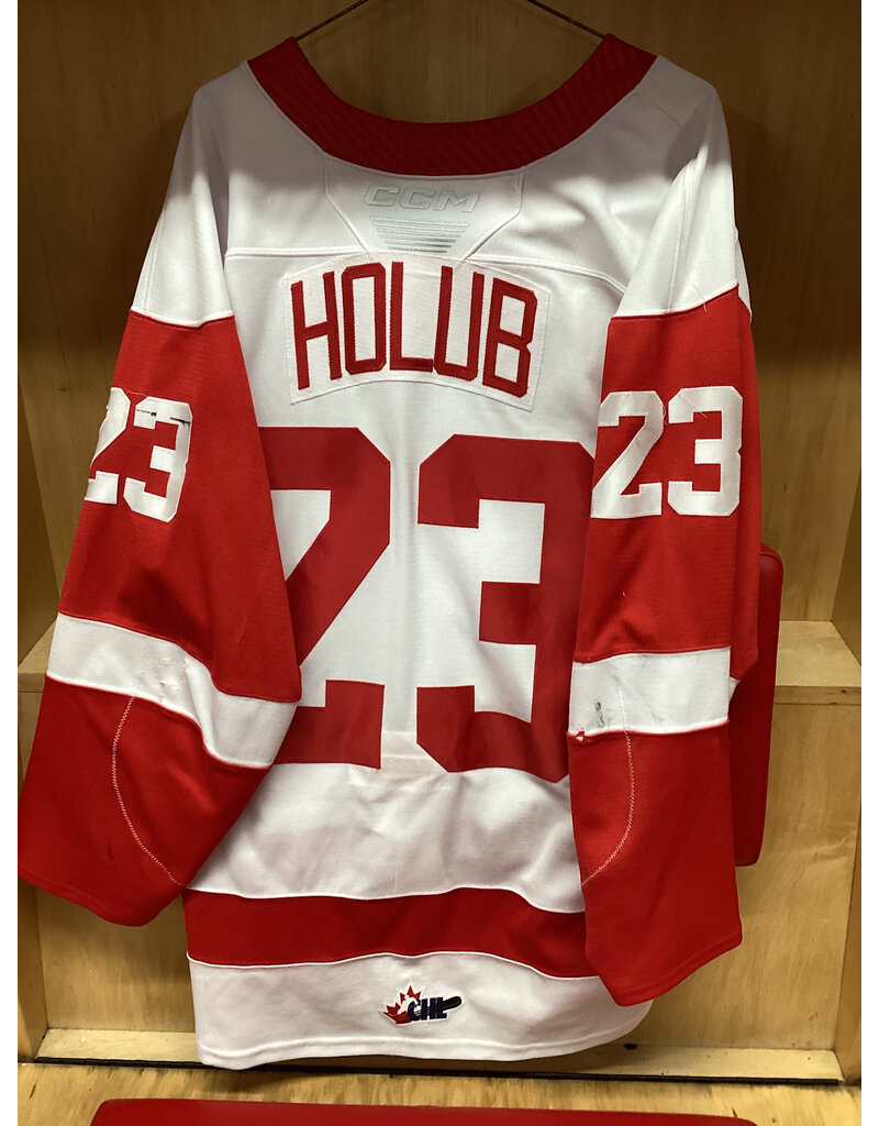 David Holub #23 Game Worn White