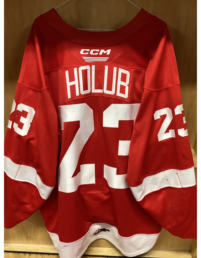 David Holub #23 Game Worn Red