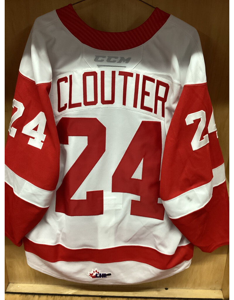 Justin Cloutier #24 Game Worn White