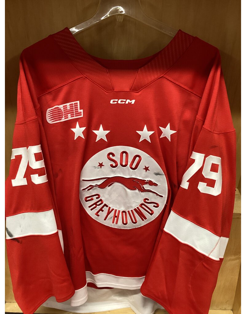 Nolan Lalonde #79 Game Worn Red