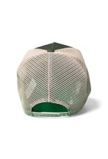 Green Cap w/leather patch - snap back