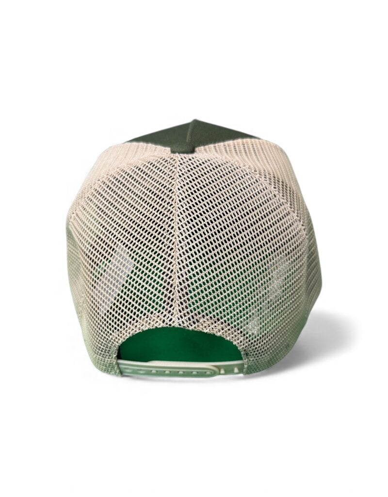 Green Cap w/leather patch - snap back