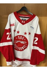 Justin Cloutier game worn white 25/26 #22