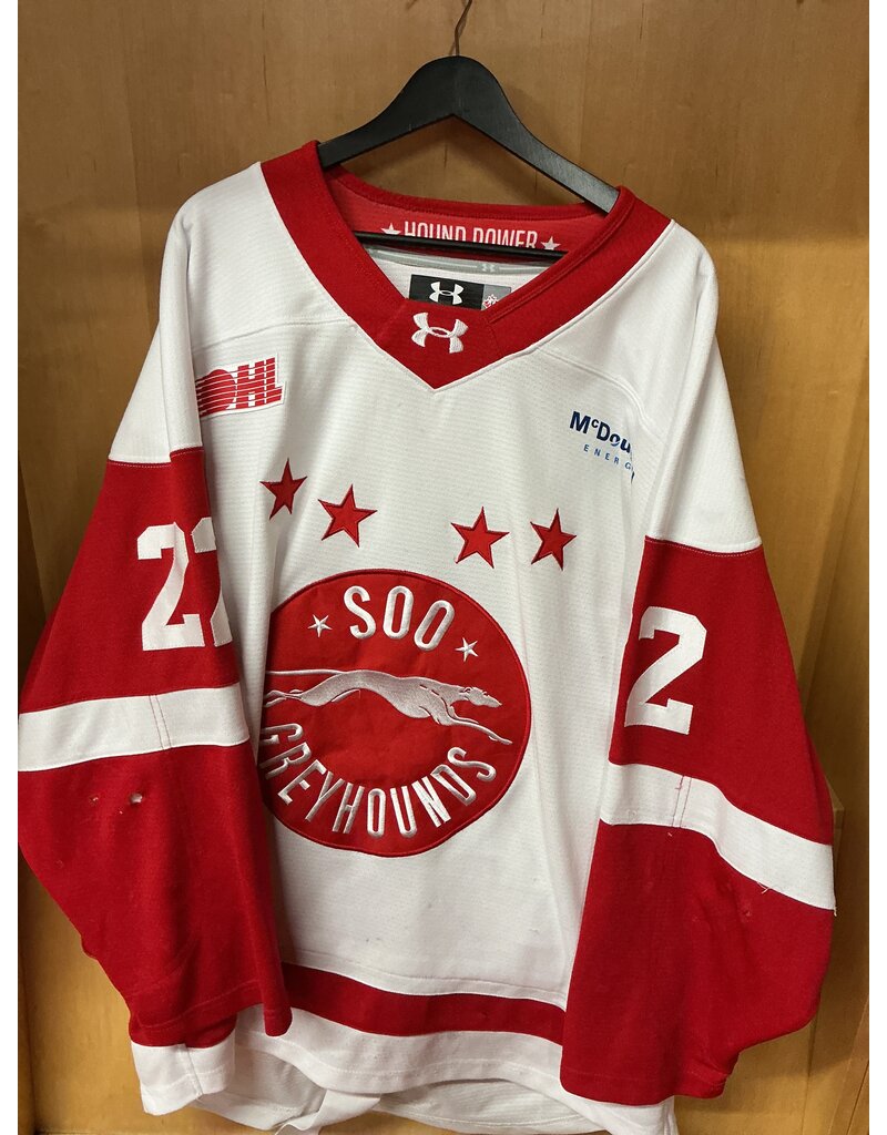 Justin Cloutier game worn white 25/26 #22