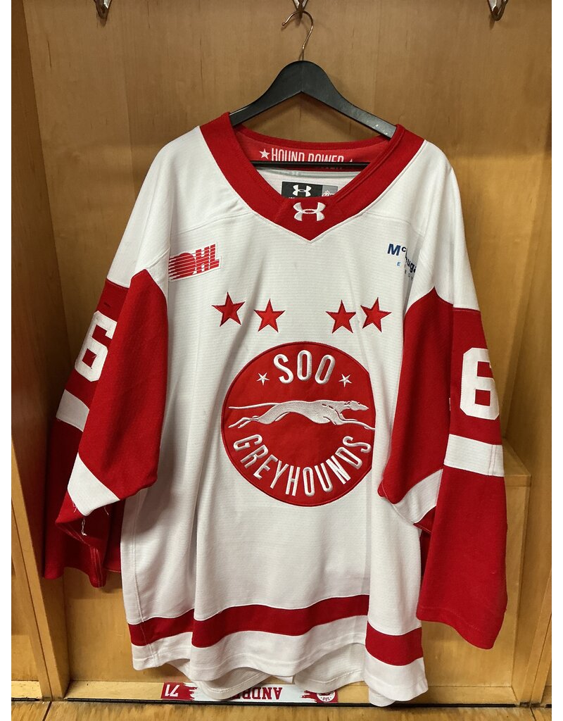 Spencer Evan’s Game Worn White 25/26 #16