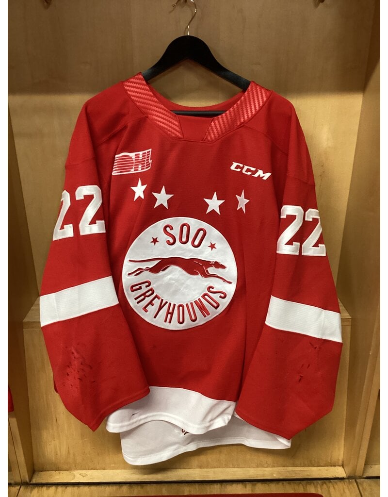 Brenden Sirizzotti Game Worn Red 23/24 #22