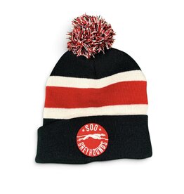 Youth Striped Pom Knit