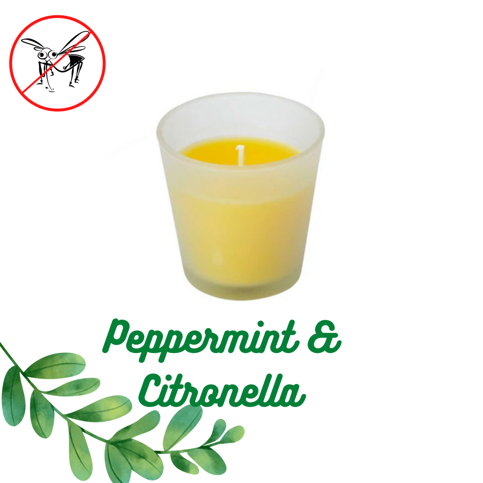 PEPPERMINT CITRONELLA GLASS HOLDER