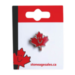 MAPLE LEAF HAPPY FACE PIN