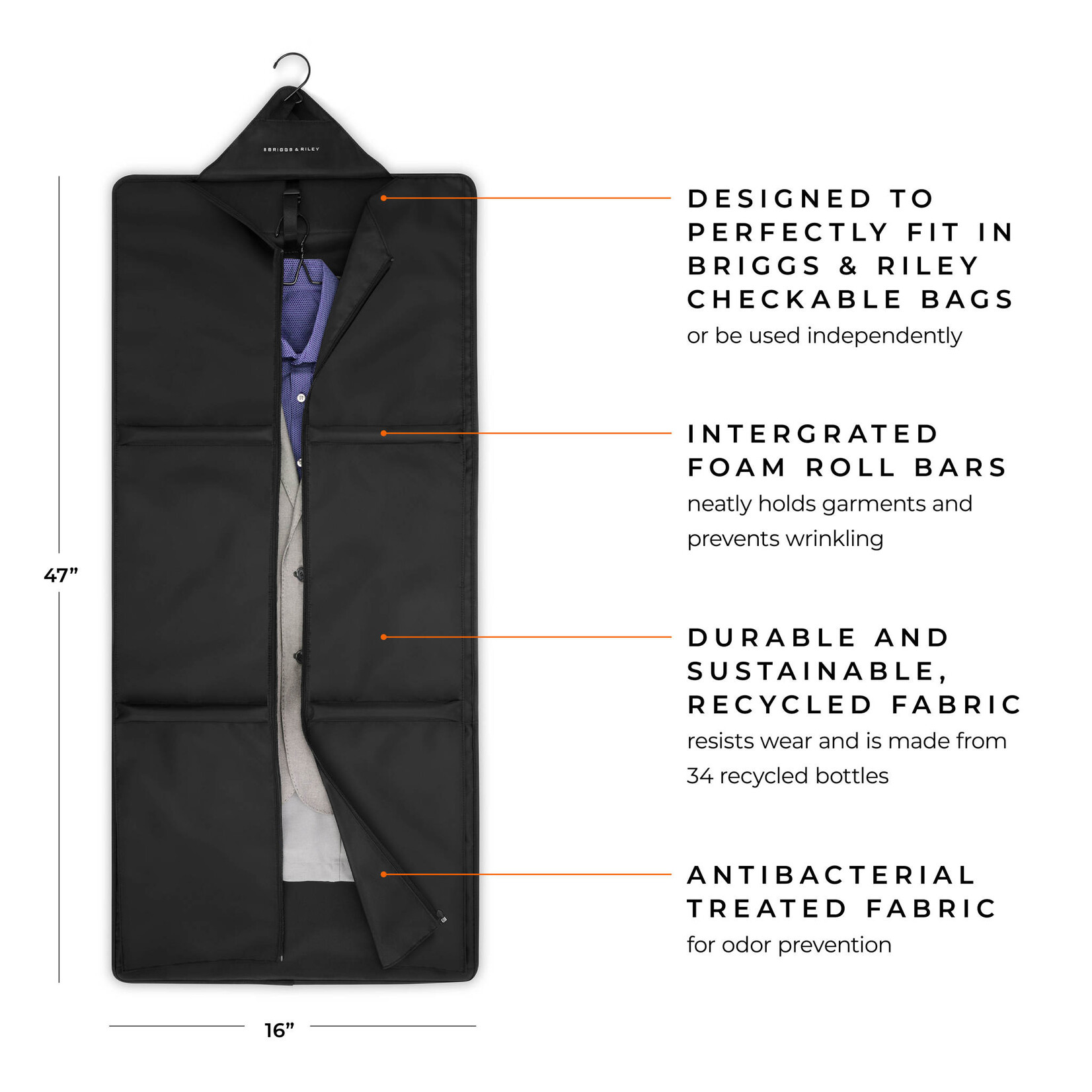 BRIGGS & RILEY GARMENT SLEEVE CHECKABLE