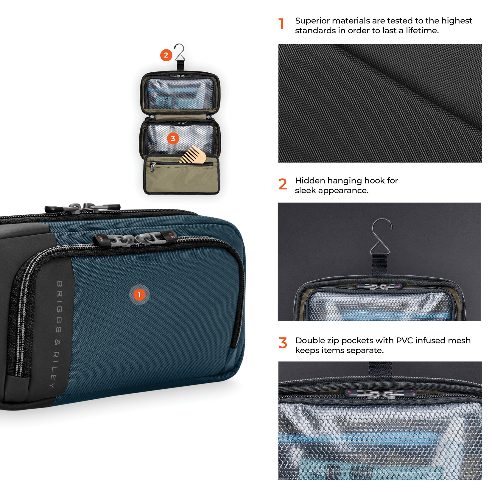 BRIGGS & RILEY HANGING TOILETRY KIT