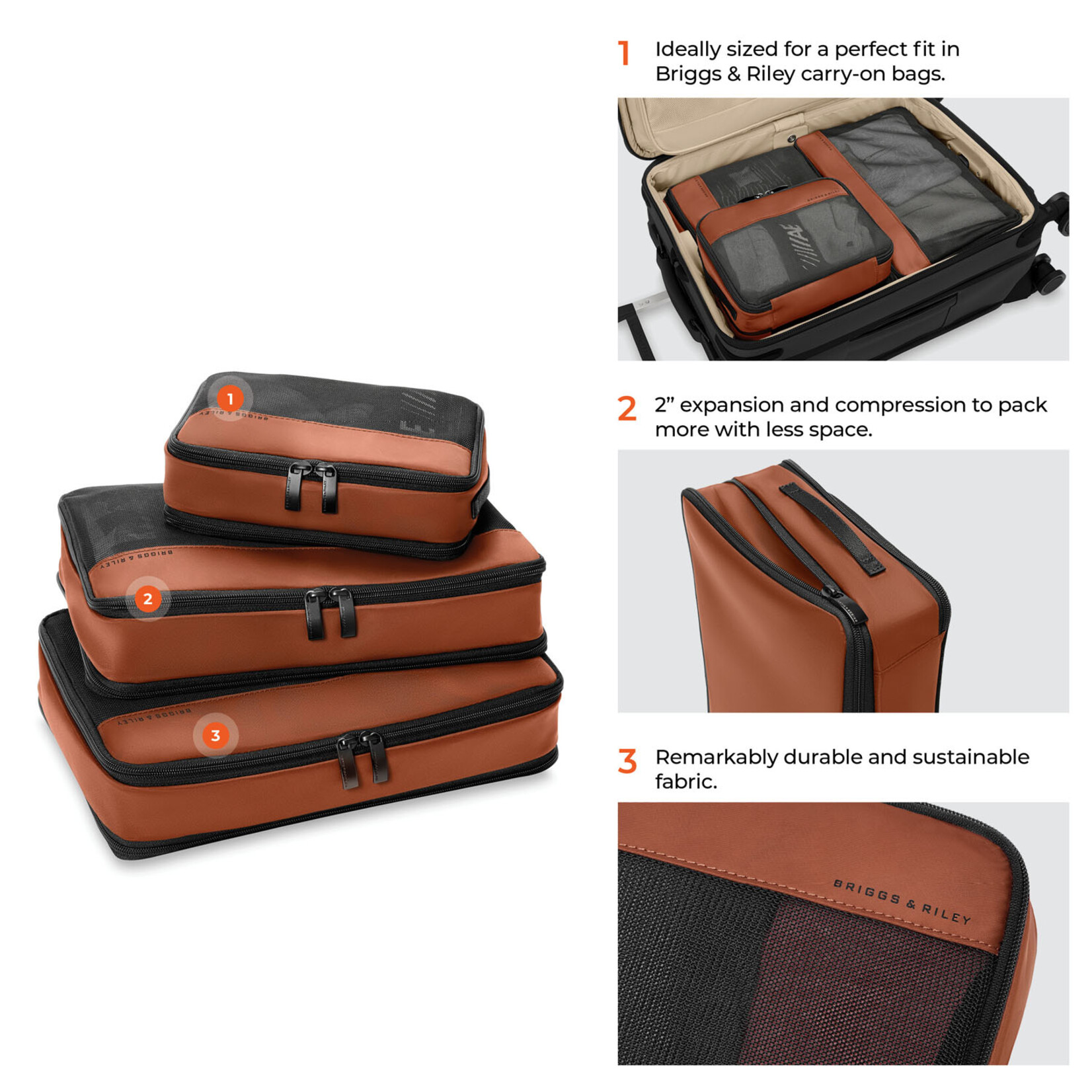 BRIGGS & RILEY CARRY-ON EXPANDING PACKING CUBES
