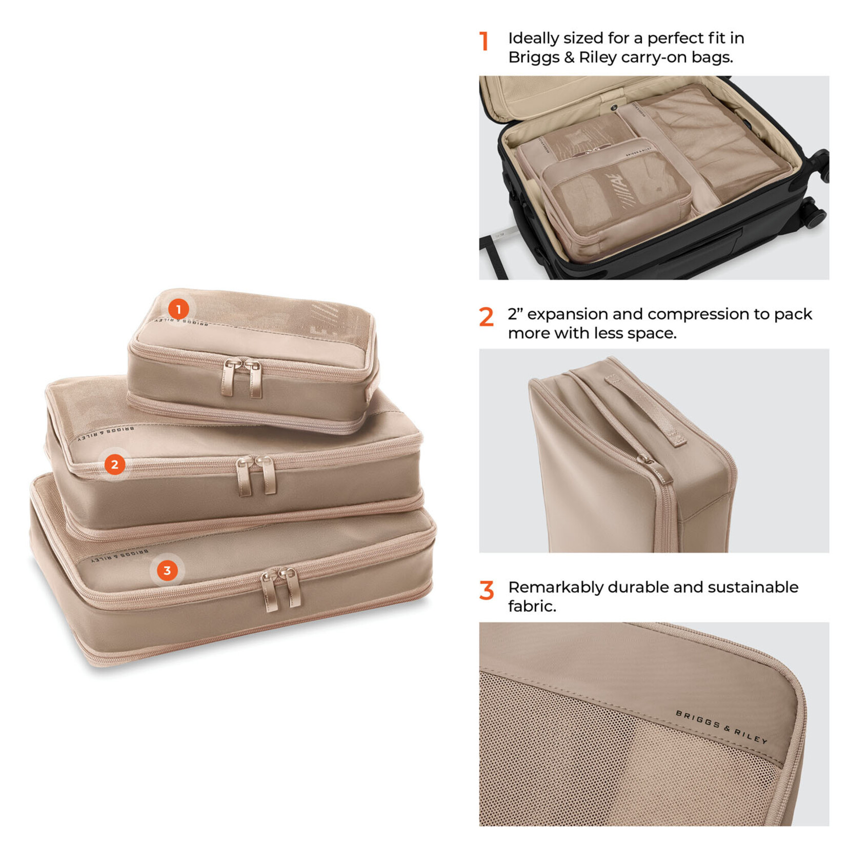 BRIGGS & RILEY CARRY-ON EXPANDING PACKING CUBES