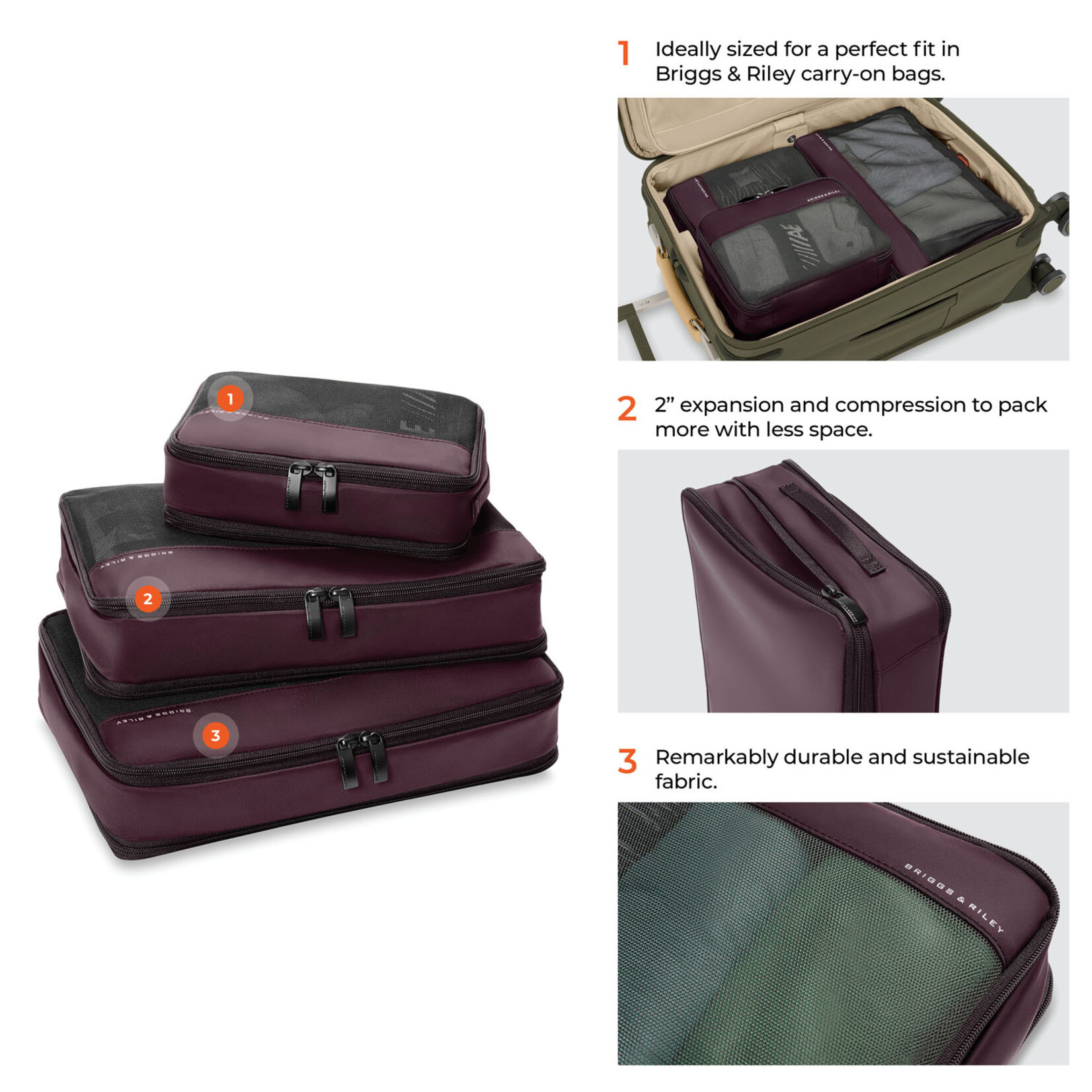 BRIGGS & RILEY CARRY-ON EXPANDING PACKING CUBES