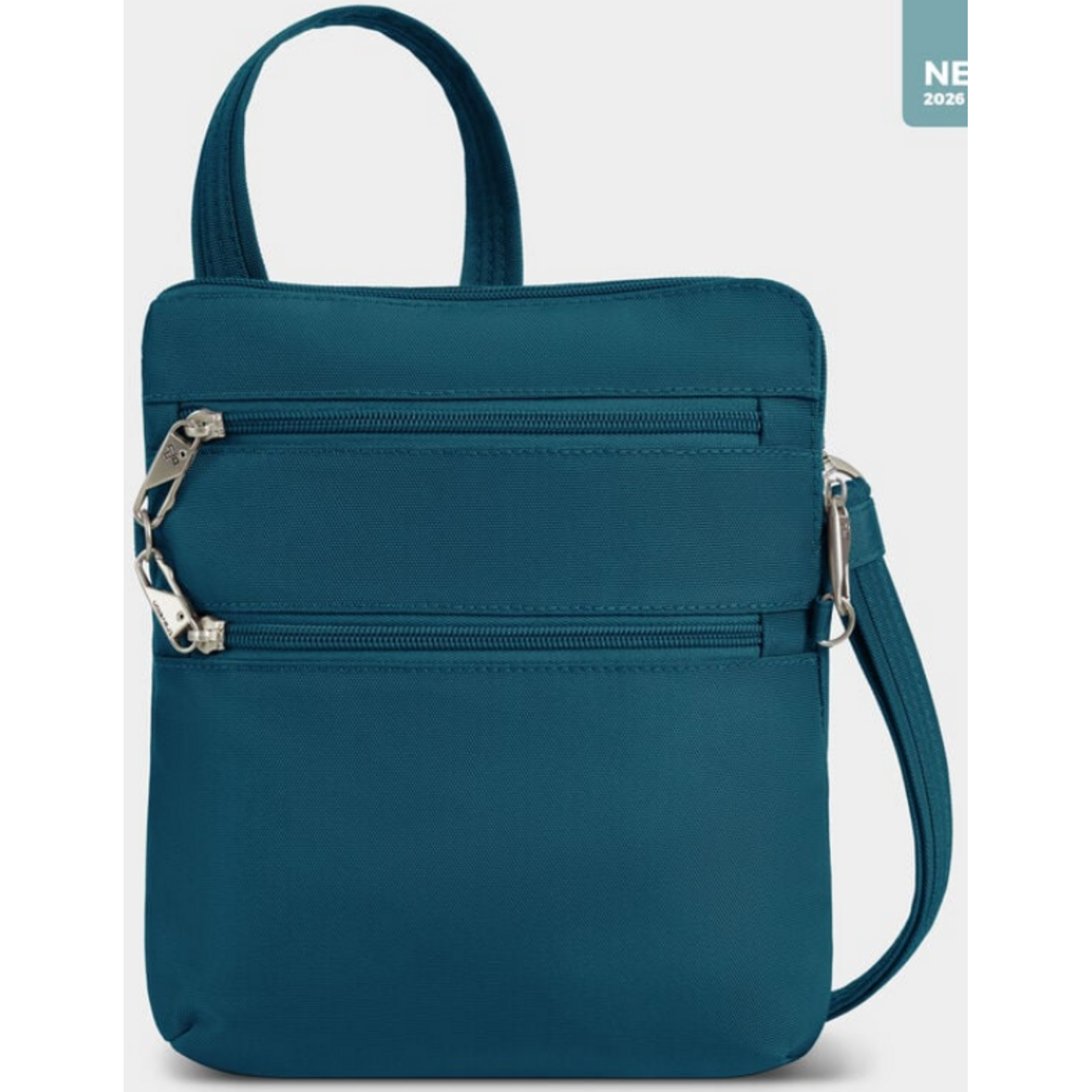 TRAVELON AT CLASSIC SLIM DOUBLE ZIP CROSSBODY