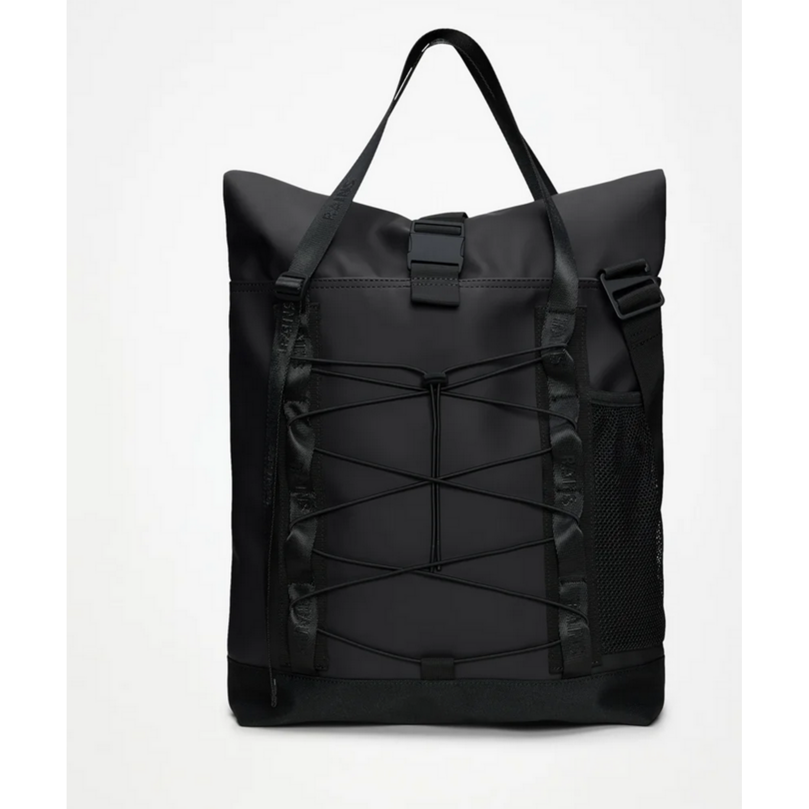 RAINS TRAIL ROLLTOP TOTE BAG  W3 Black