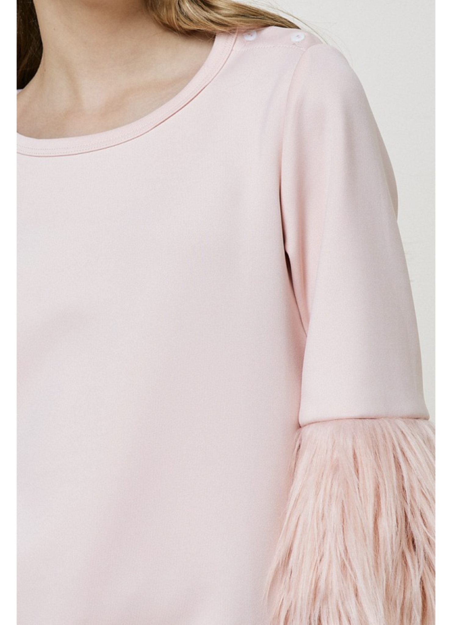 Hayden Girls Fur Sleeve Sweater Top