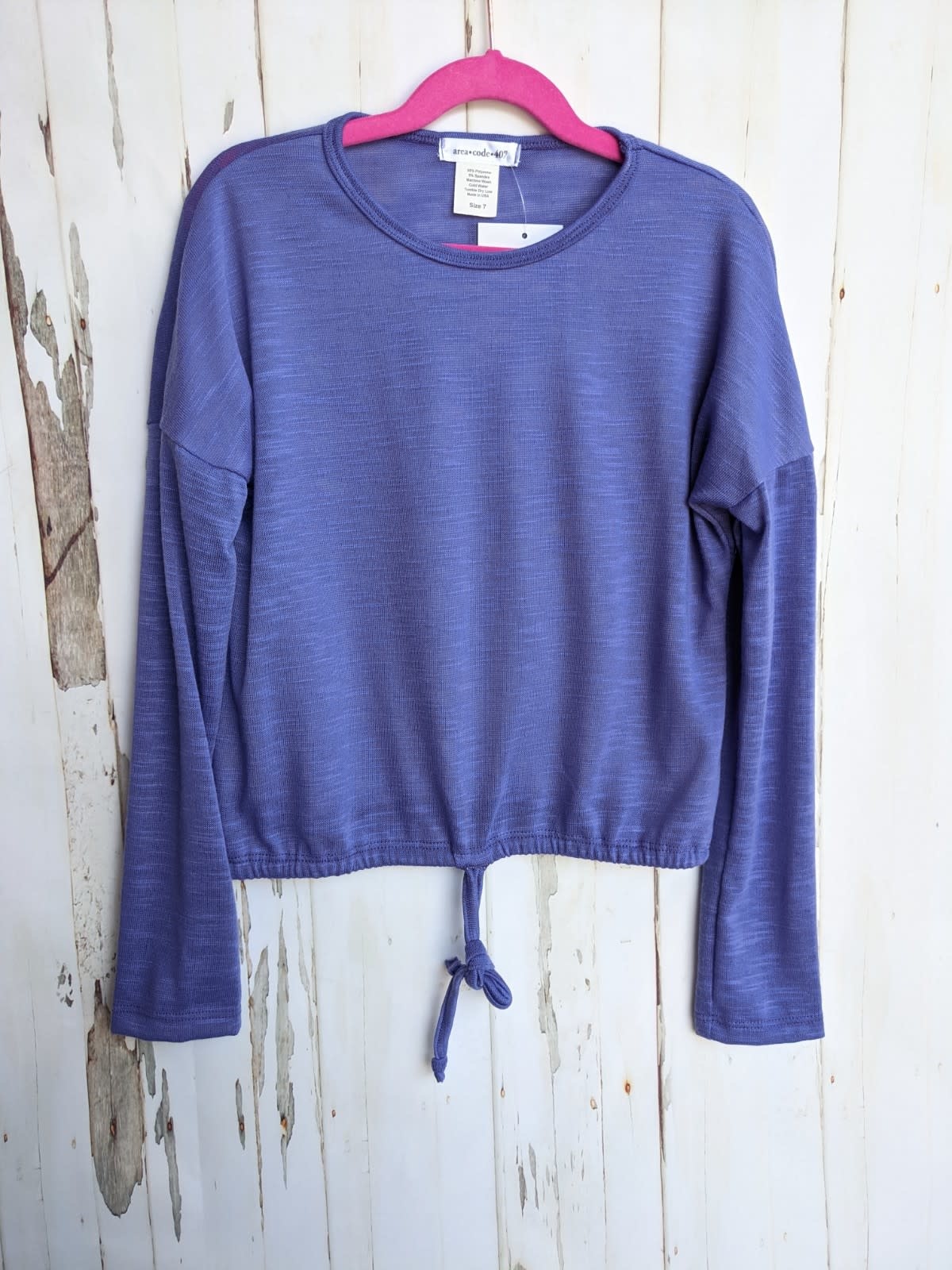 Area Code 407 Junior Long Sleeve Lite Knit Top