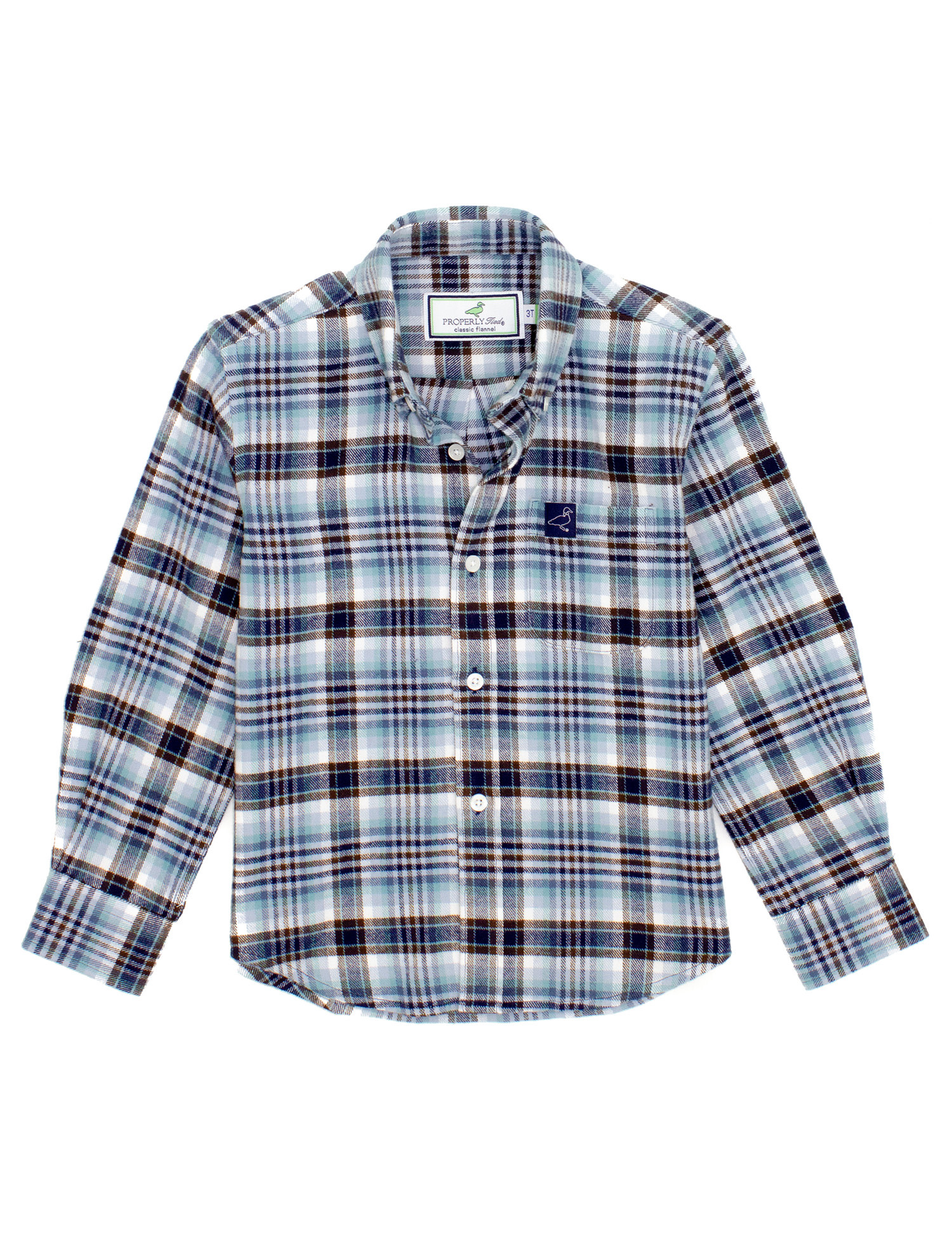 Properly Tied Boy's Button-Up Flannel Shirt