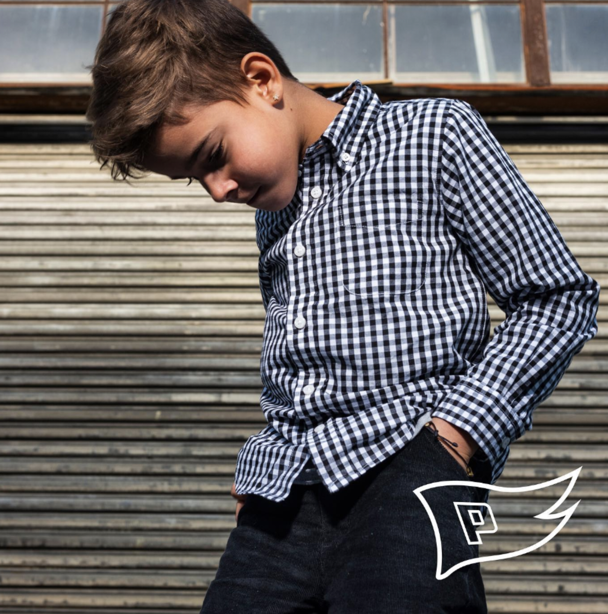 Pedal Boys Button Down   L/S Checked Shirt